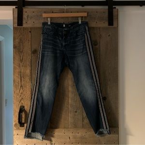 Women’s 8 KUT FROM THE KLOTH REESE Ankle Straight Leg Denim Striped Leg Jeans EC